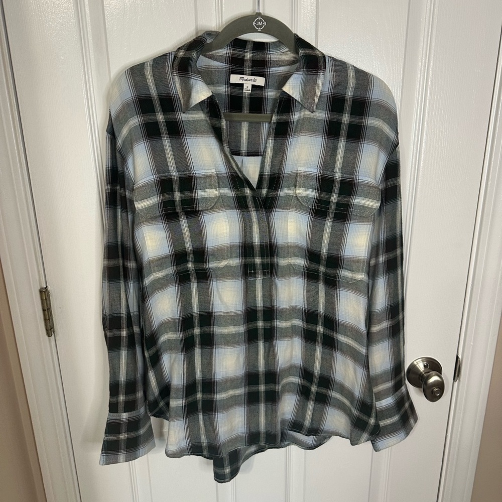 Madewell Womens Button Down Shirt Medium Plaid Flannel Rodeo Maximalist Western